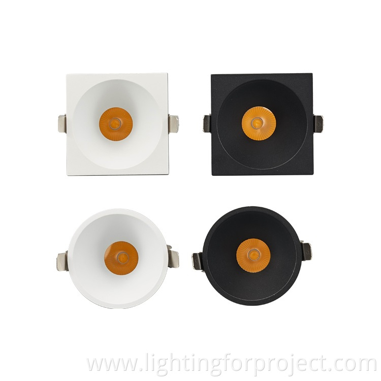 New design white/black embedded led cob downlight trimless downlight 15w for hotel wall washer